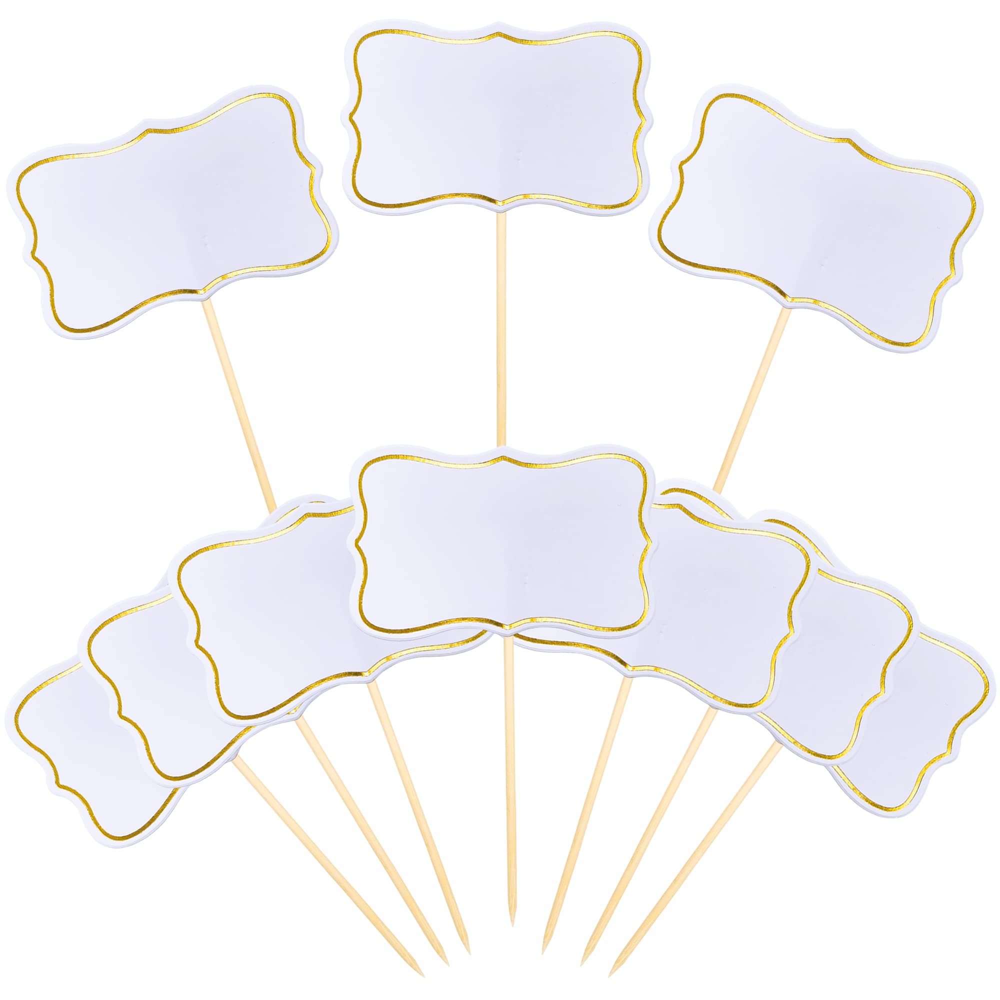 56 PCS White Cheese Markers Cake Topper Toothpick Cupcake Toppers for Charcuterie Board Buffet Labels Blank Toothpick Flags Appetizer Signs Cupcake