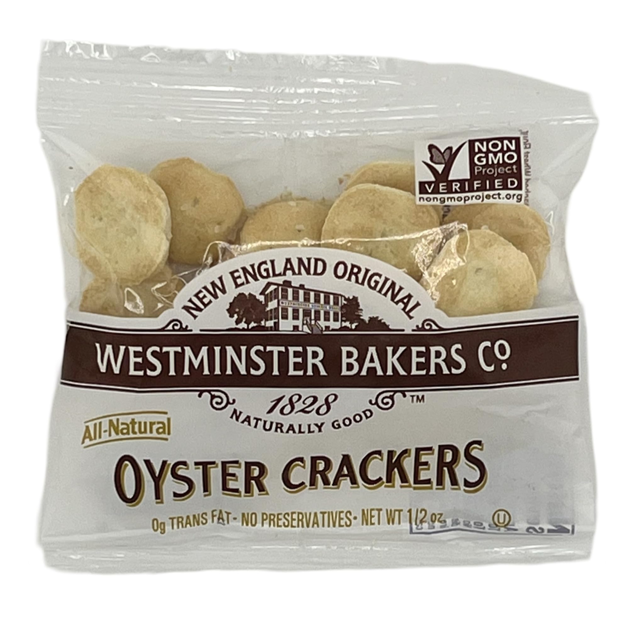 NSRONE New England Natural Bakers - Westminster Bakers Oyster Crackers Individual Packages - 40 Count (0.5 Ounce Each) - Oyster Crackers for Soup