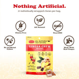 Pocas Original Ginger Chews - Sweet and Zesty Ginger Chew, Individually Wrapped Low-Calorie Snacks, Ginger Candy Made with Pure Cane Sugar, 3 Oz Ea