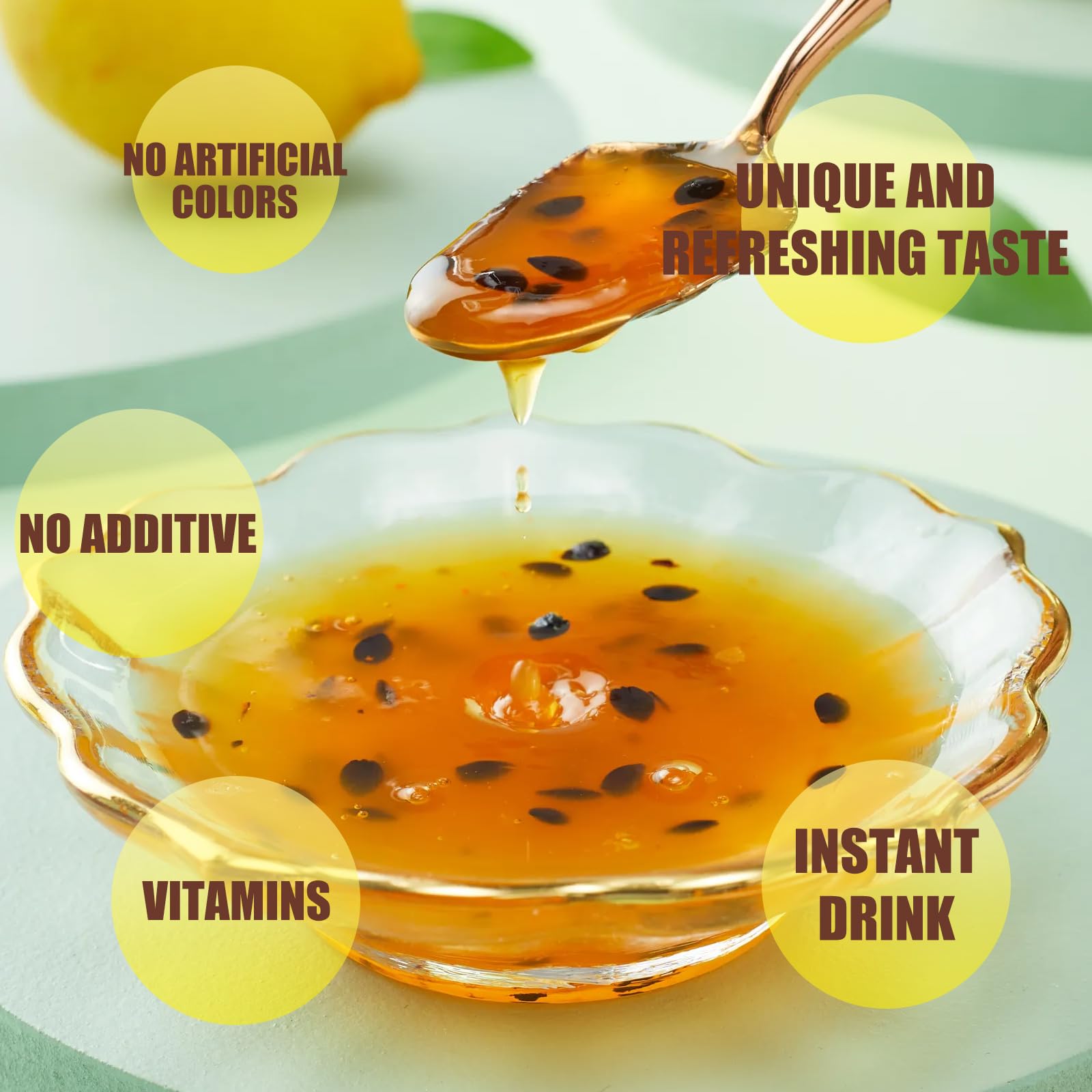Apexy Authentic Korean Honey Passion Fruit Tea, Passionfruit Puree , Just Add Hot Water, Gourment Blend for Smoothies, Cocktails Desserts and Spread
