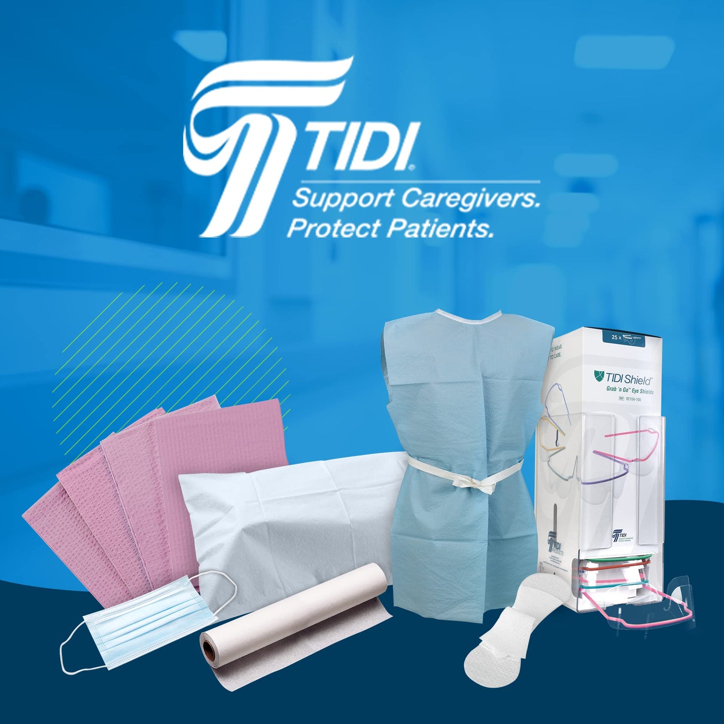 TIDI Single-Use Towel, White, 13" x 18" (Pack of 500) - Waffle Embossed - 3-Ply Tissue - Multi-Purpose Towels & Wipes - Dental, Tattoo & Medical