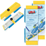 LOLA Squeeze Matic Butterfly Sponge Mop Refill, 9", 2 Pack Replacement Head, Floor Cleaning, Comparable w/Quickie Type S Sponge Mop Refill