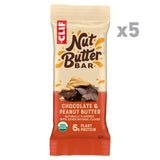 CLIF Nut Butter Bar - Chocolate Peanut Butter - Energy Snack Bars - Non-GMO - USDA Organic - Plant Based - Low Glycemic - 1.76 oz. (5 Pack)