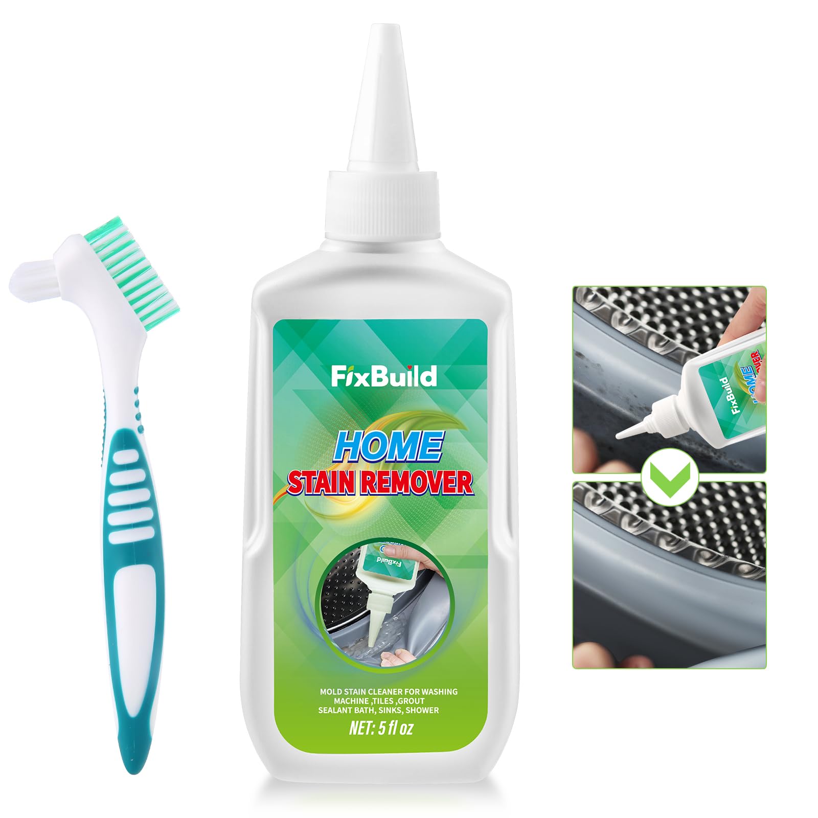 FixBuild Household Removal Gel, Multi-Purpose Removal Cleaner for Refrigerator Washer Rings, Caulk, 5 FL OZ