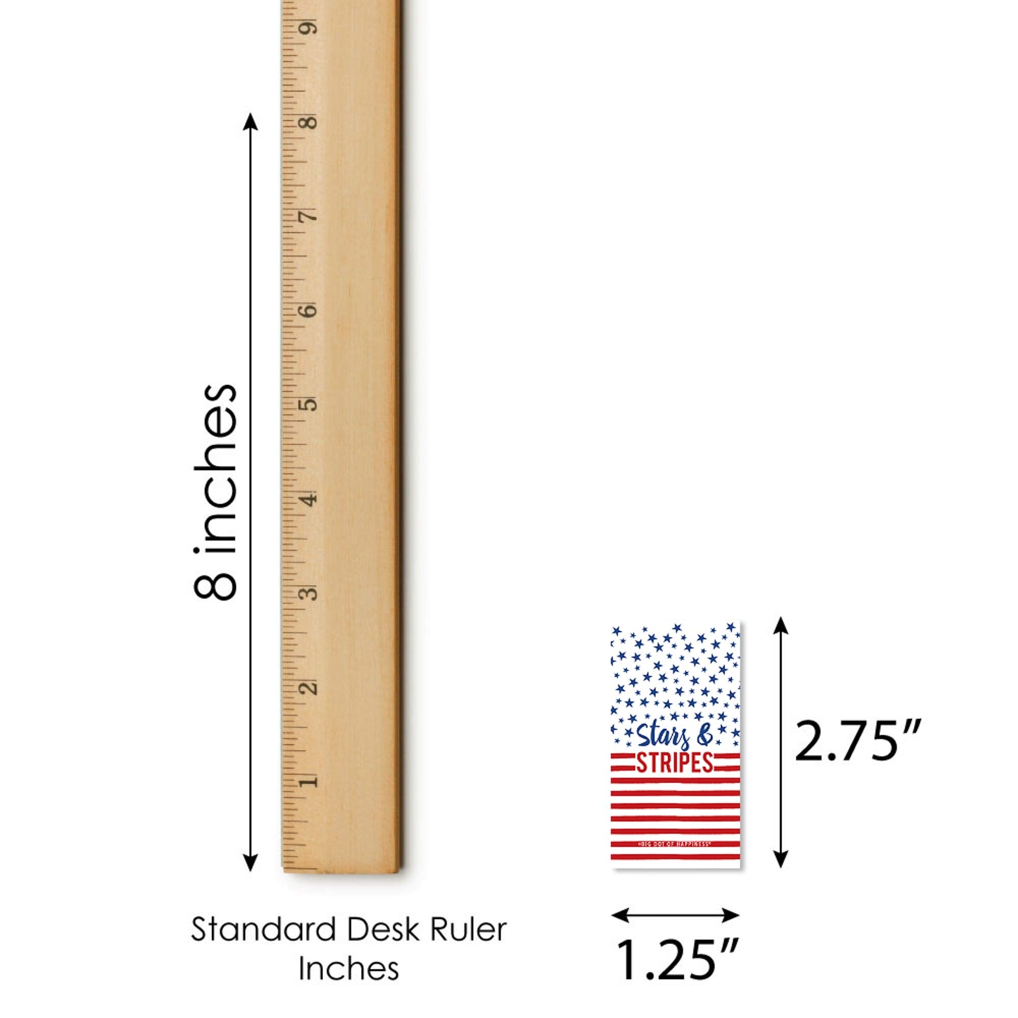 Stars and Stripes - 4th of July Mini Candy Bar Wrapper Stickers - 40pc