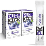 Pure Kick Hydration Singles To Go Drink Mix - Concord Grape 6 Boxes - 6 Packets Per Box - 36 Single Servings