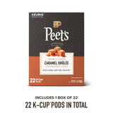 Peet's Coffee, Flavored Light Roast Keurig K-Cup Pods, Arabica Coffee, Natural Flavors - Caramel Brulee 22 Count (1 Box of 22 Pods)