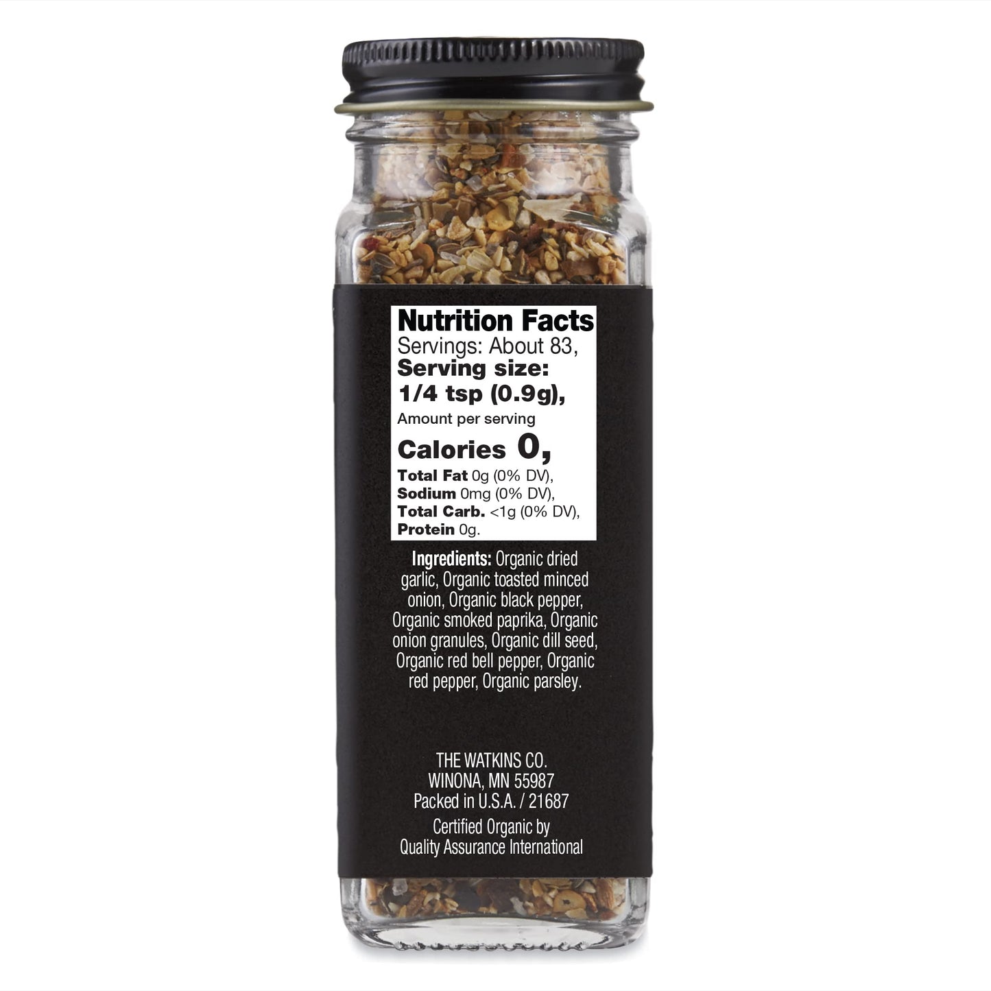 Watkins Salt-Free Organic Steak Seasoning, 2.6 oz, 1-Pack