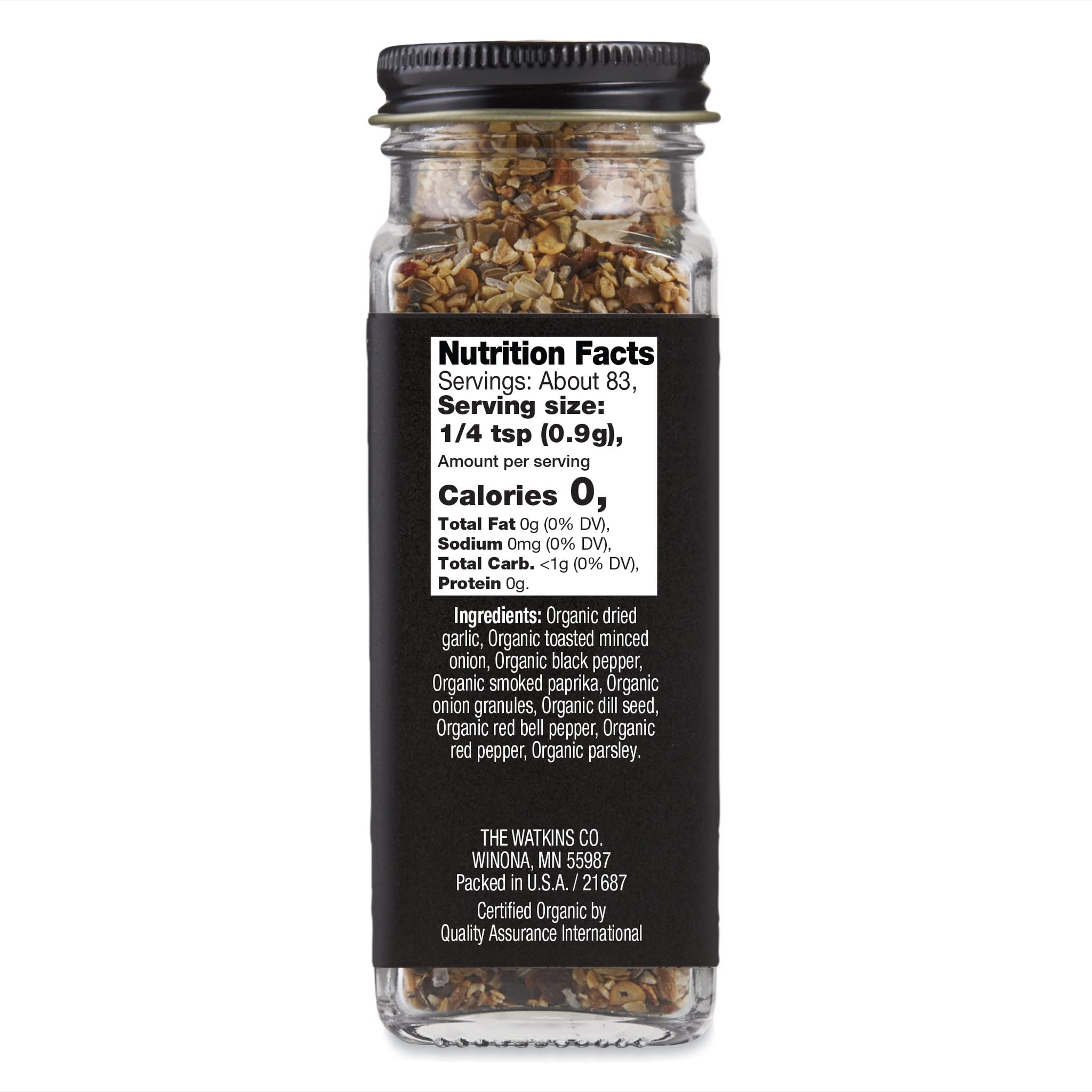Watkins Salt-Free Organic Steak Seasoning, 2.6 oz, 1-Pack