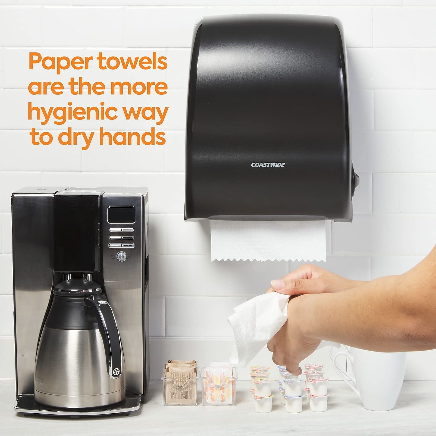 Coastwide Professional Recycled Hardwound Paper Towels, 1-Ply, 800 ft./Roll, 6 Rolls/Carton