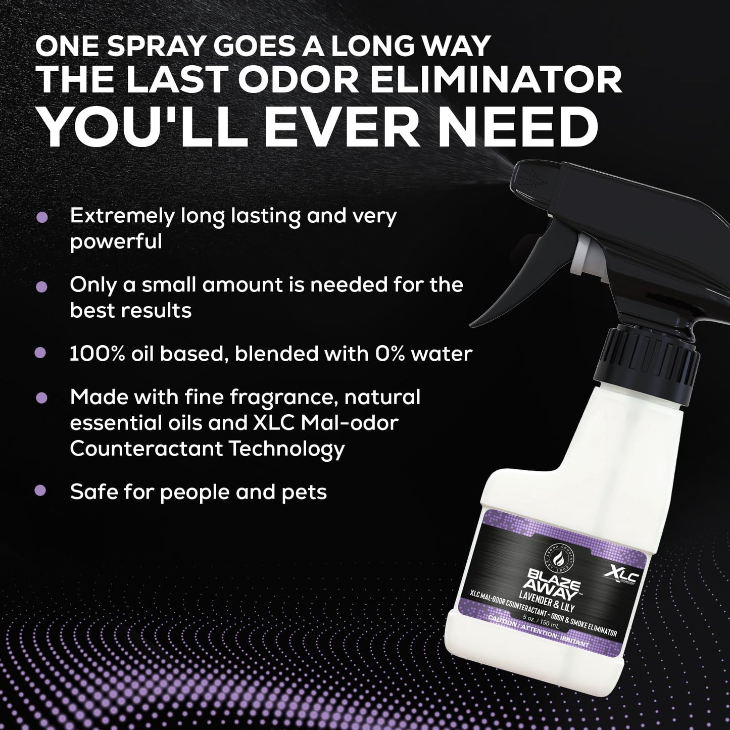 Blaze Away Commercial Air Freshener & Odor Eliminator for Strong Odor - Industrial-Grade Room Spray & Room Deodorizer for Home, Car, Smoke & Pet Odors