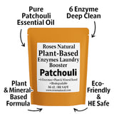 Roses Natural Natural Enzyme Laundry Booster - Patchouli | 6 Enzyme | Deep Clean System | Earthy Essential Oil Scent | Biodegradable | HE Safe |