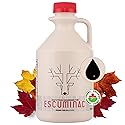 Escuminac Very Dark Canadian Maple Syrup Family Size 1L (33.8 fl oz) Canada Grade A - Strong Taste For Cooking - Pure, Organic, Single Origin