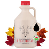 Escuminac Very Dark Canadian Maple Syrup Family Size 1L (33.8 fl oz) Canada Grade A - Strong Taste For Cooking - Pure, Organic, Single Origin