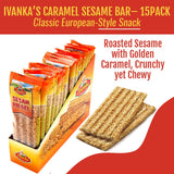 Ivanka's Sesame Crunchy Caramel Bars Deliver Natural Energy & Nutty Flavor - Sesame Bars Ideal for Snacking or Healthy Breakfast - Enjoy the Taste