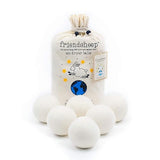 Friendsheep Wool Dryer Balls, Organic Reusable Fabric Softener Alternative for Laundry, Handmade, Fair Trade, Hypoallergenic, Eco-Friendly