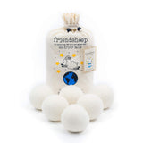 Friendsheep Wool Dryer Balls, Organic Reusable Fabric Softener Alternative for Laundry, Handmade, Fair Trade, Hypoallergenic, Eco-Friendly