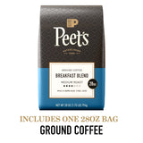 Peet's Coffee, Medium Roast Ground Coffee, 100% Arabica Coffee - Breakfast Blend 28 Ounce Bag