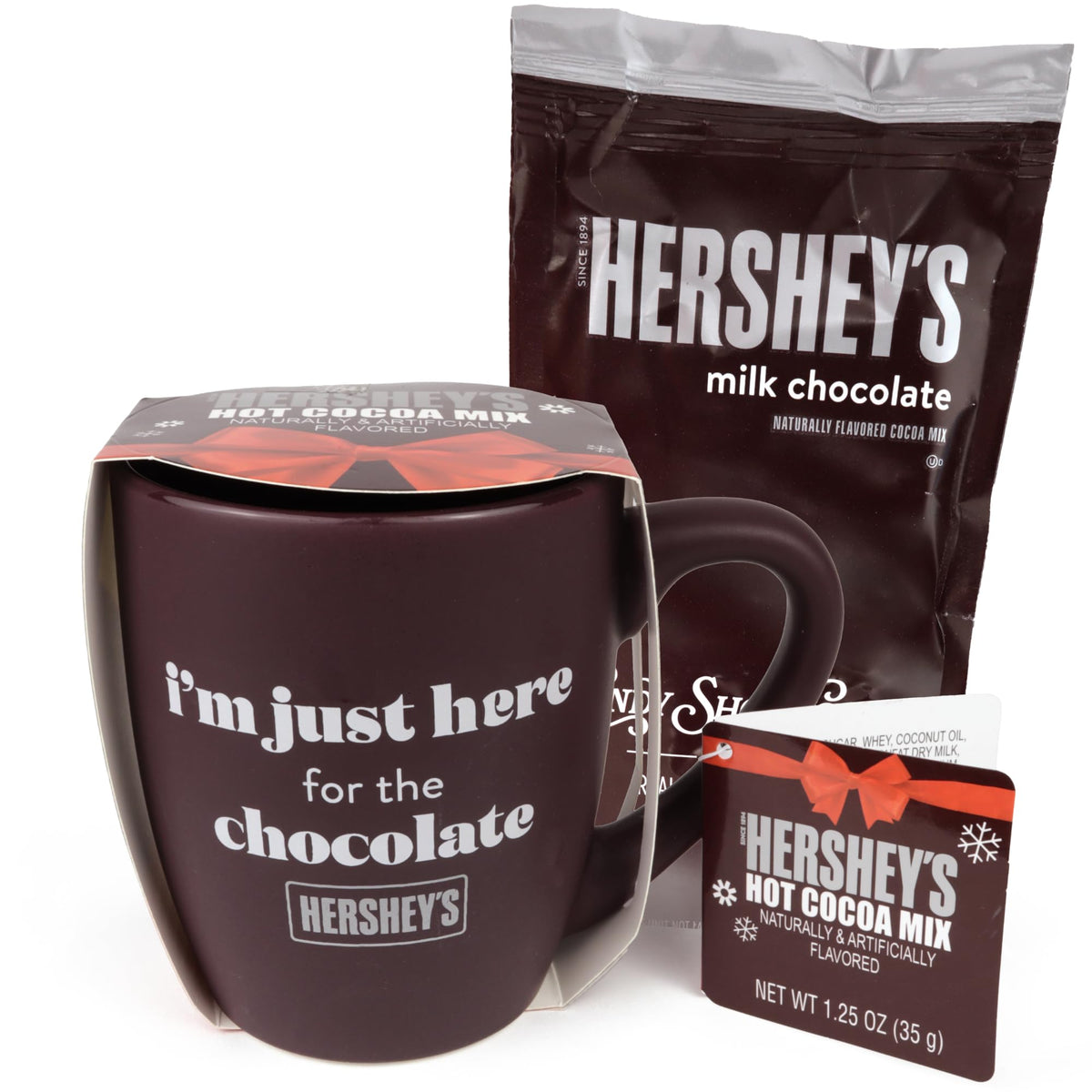 Christmas Hershey's Mug with Hot Cocoa Mix, Holiday Chocolate Lovers Stocking Stuffer, Styles May Vary