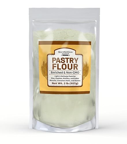 Unpretentious Pastry Flour, Non-GMO, Great For Flaky Pastries, Pies, Muffins, Biscuits (2 Pound)