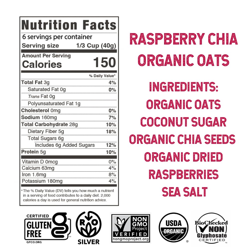 Wildway Organic Rolled Oats, Overnight Oats | Glyphosate-Free, Gluten-Free Oatmeal | Non-GMO, Plant-Based Protein | Regenerative, Sustainable