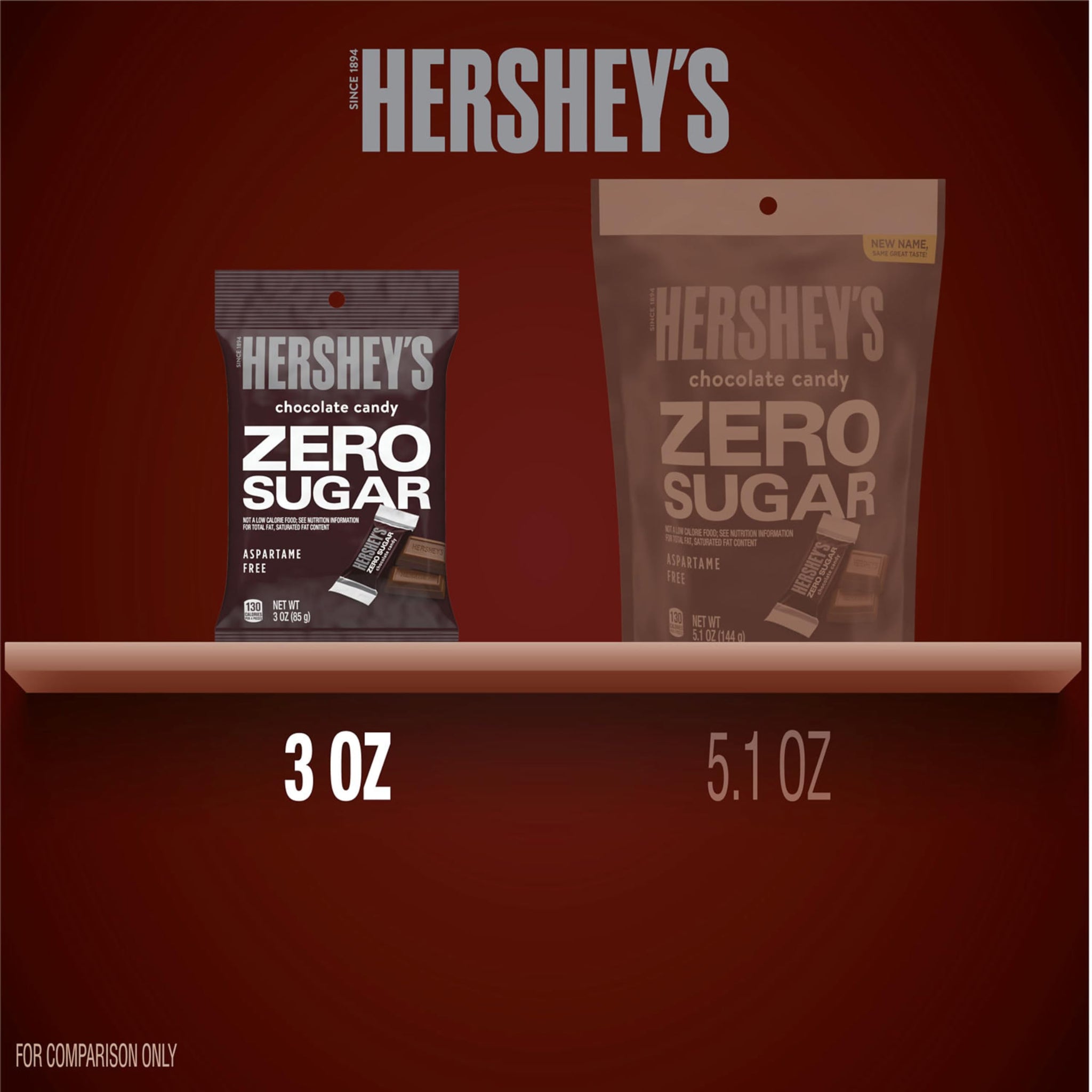 HERSHEY Chocolate Candy, Sugar Free, 3-Ounce Bags (Pack of 12)