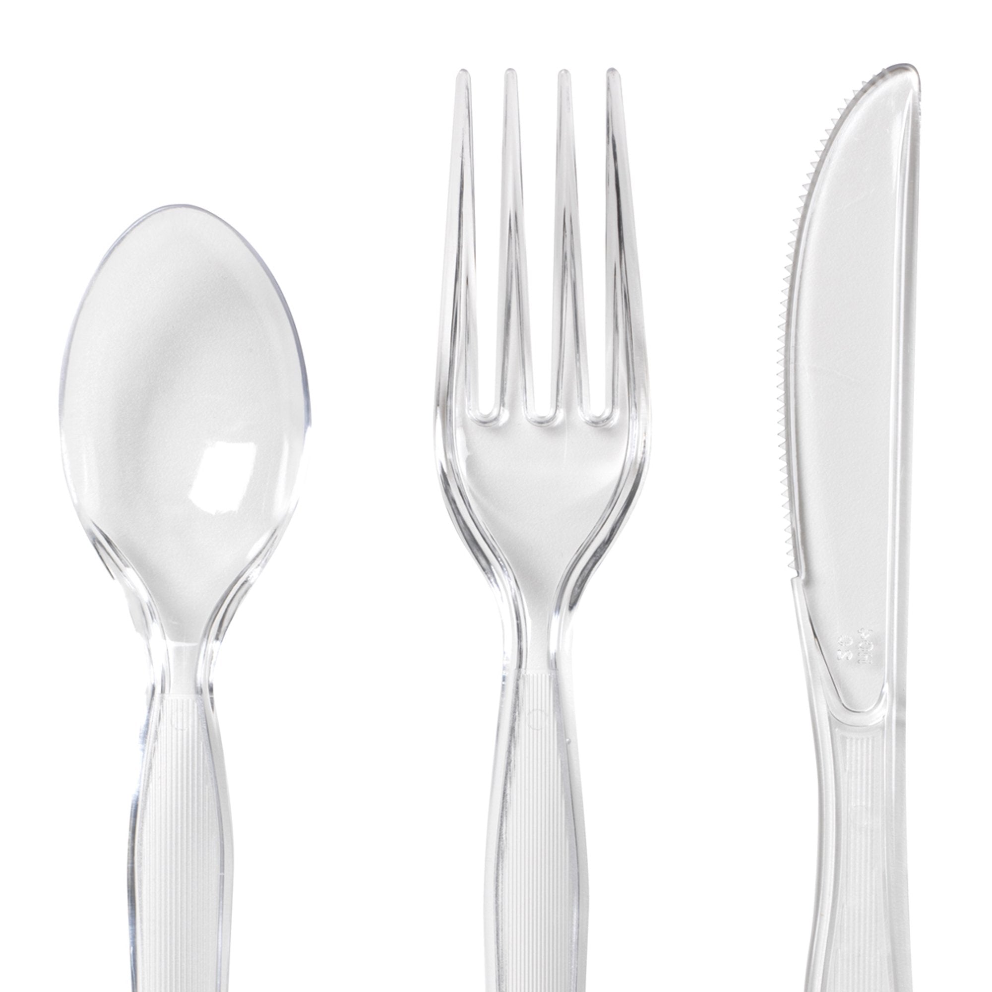 Dixie Cutlery Keeper with Heavy-Weight Polystyrene Forks, Knives and Teaspoons by GP PRO (Georgia-Pacific), Clear, CH0180DX7, 1,800 Count (Case of 1