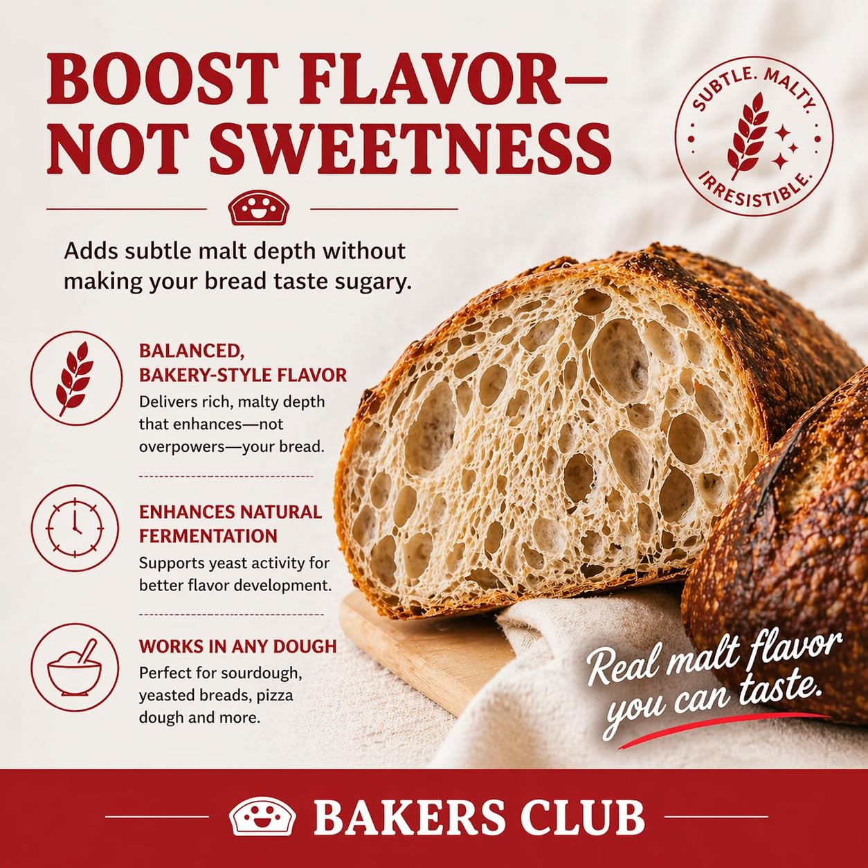 Bakers Club Barley Malt Syrup 16oz - Authentic Malty Flavor for Bagels, Pretzels, Bread & Baked Goods - Enhances Crust, Color & Sweetness - Non-GMO, Traditional Malted Barley Syrup - Made in USA
