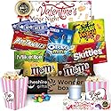 Valentines Movie Night Gift basket - Valentines popcorn bags and candy for Valentine gifts - Valentines day gift baskets for kids and adults