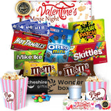 Valentines Movie Night Gift basket - Valentines popcorn bags and candy for Valentine gifts - Valentines day gift baskets for kids and adults