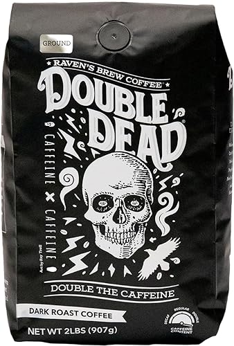 Raven’s Brew Coffee - Double Dead™ - Dark Roast, Naturally High Caffeine (Ground, 2 lb)