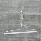 iDesign Plastic Bath Squeegee for Glass with Suction Hook Holder - 12", Clear