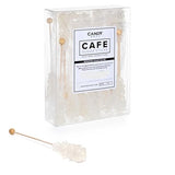 Candy Envy - White Café Sugar Sticks Mini Rock Candy - 18 Individually Wrapped Sugar Stirrer - Original Sugar Flavored
