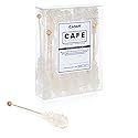 Candy Envy - White Café Sugar Sticks Mini Rock Candy - 18 Individually Wrapped Sugar Stirrer - Original Sugar Flavored