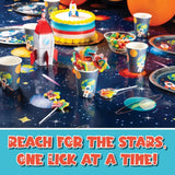 Galaxy Star Rainbow Lollipops Individually Wrapped, Bursting with Fruity Flavor, Great Swirl Lollipops for Kids Birthday Parties, Space Candy Party