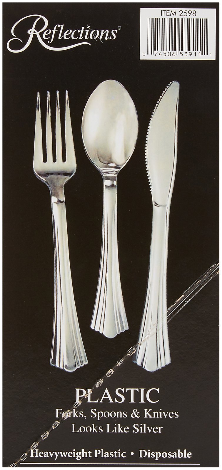 Reflections Silver Plastic Cutlery - 160 Piece