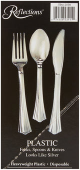 Reflections Silver Plastic Cutlery - 160 Piece