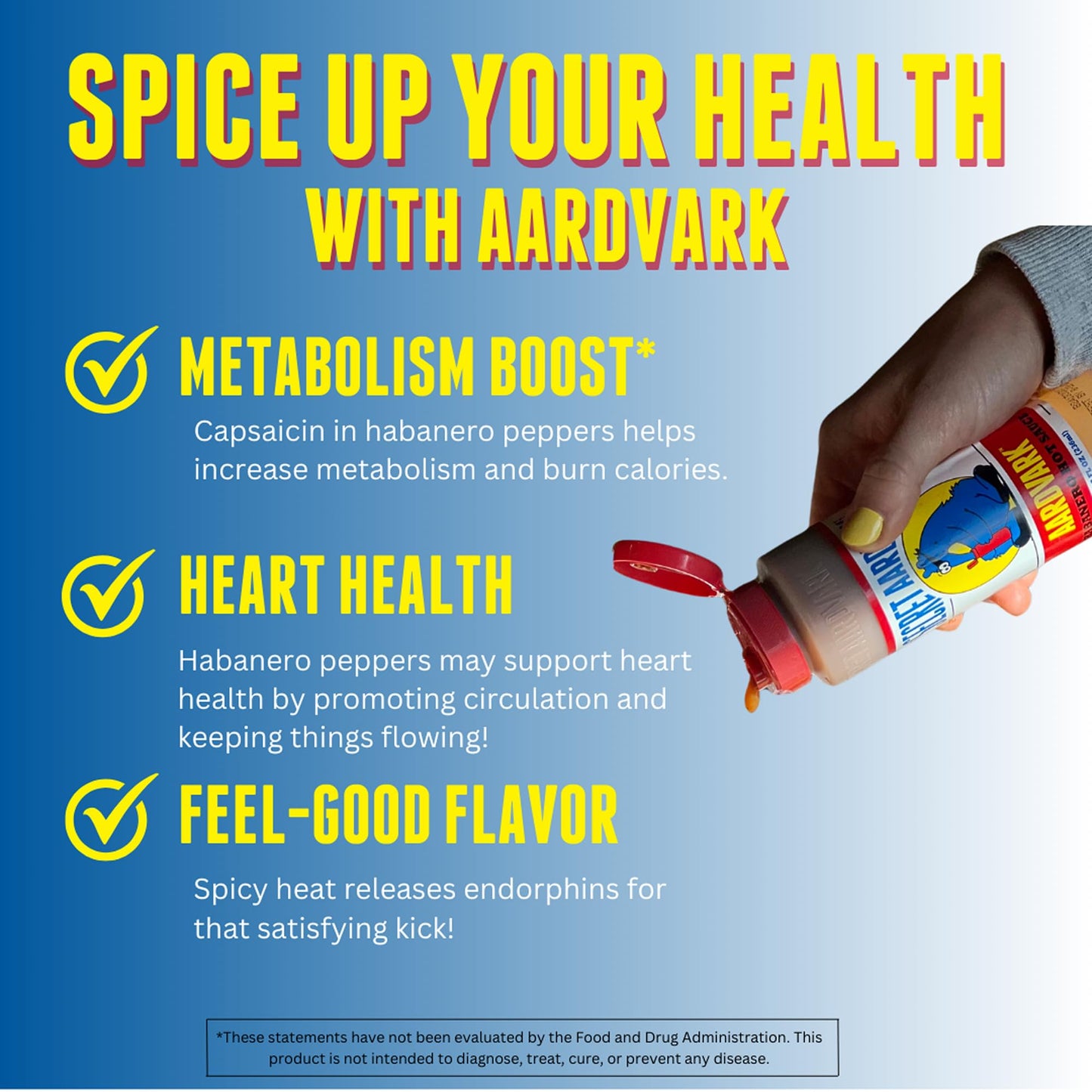 Secret Aardvark Habanero Hot Sauce, Non-GMO, Low Carb, Low Sugar, 64 fl oz