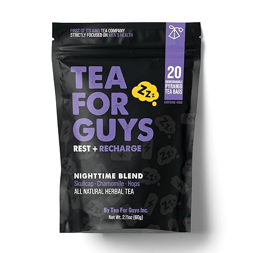 Tea For Guys: Nighttime Blend- Strong Herbal Night Blend for Calm, Reset, and Deep Rest | - 20 Biodegradable Tea Bags