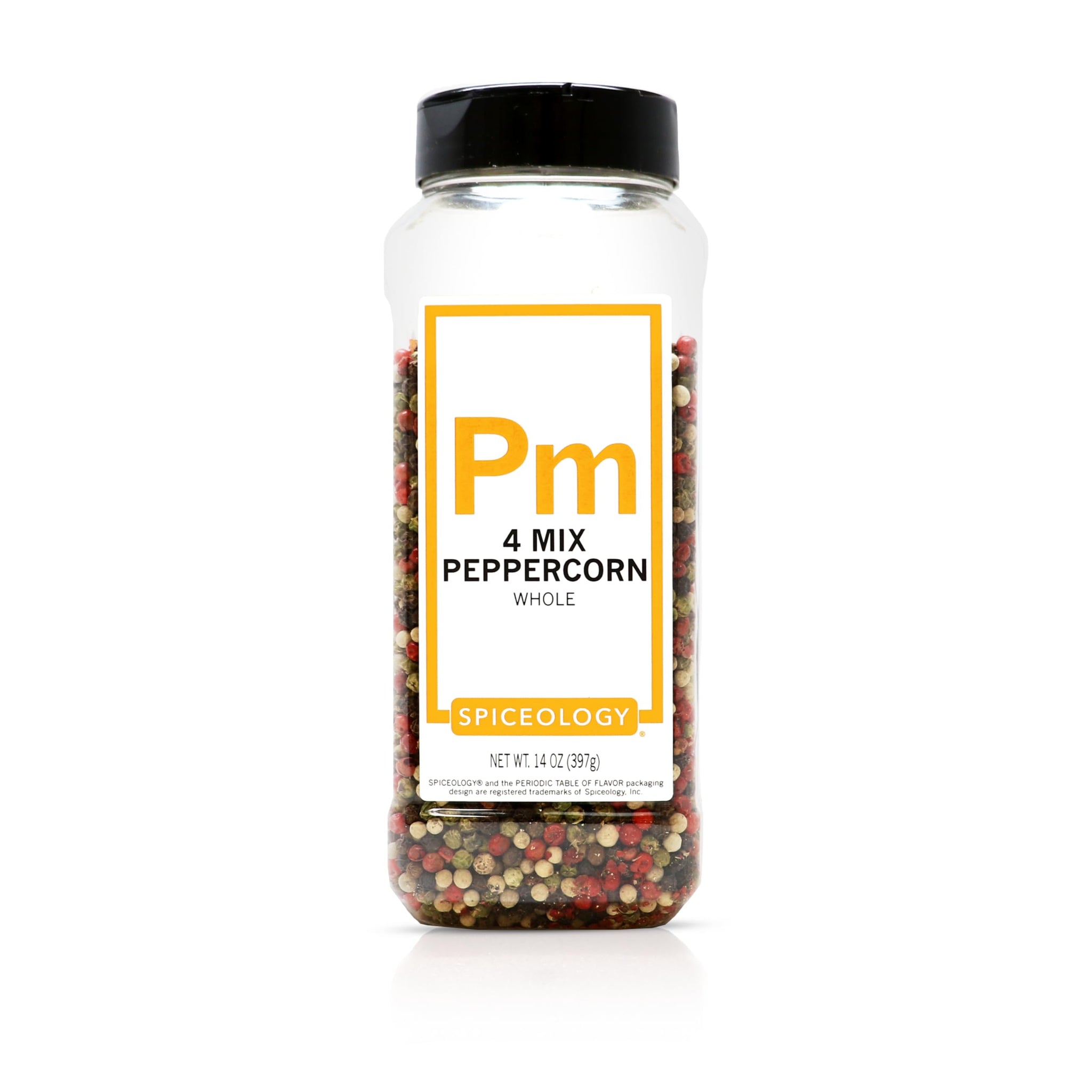 Spiceology - 4 Mix Peppercorn - Bold, Aromatic & Complex Pepper Blend - Whole Black, White, Green & Pink Peppercorns - Perfect for Grinders, Rubs