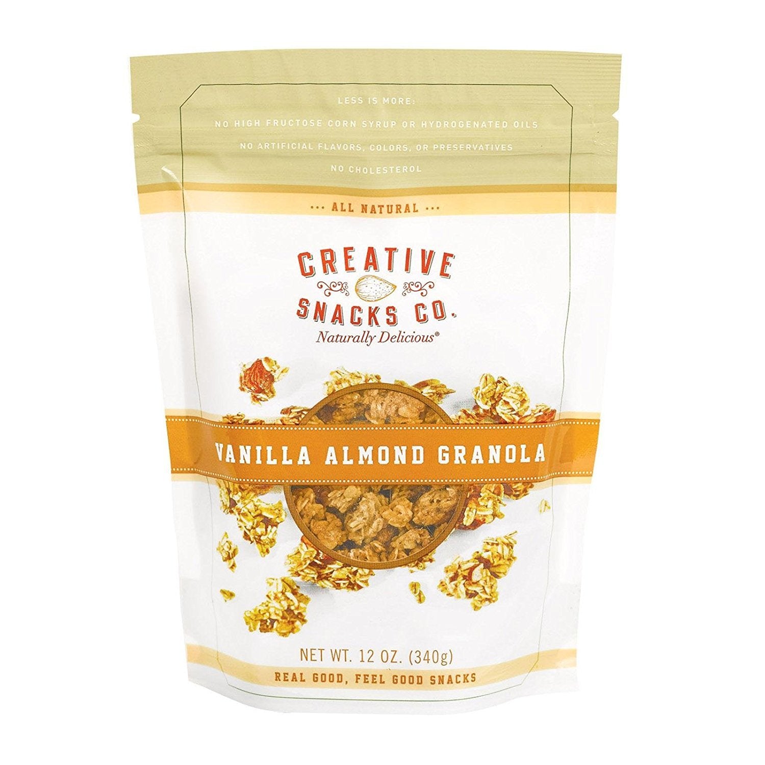 CREATIVE SNACKS, GRANOLA, VANILLA ALMOND, Pack of 6, Size 12 OZ - No Artificial Ingredients6