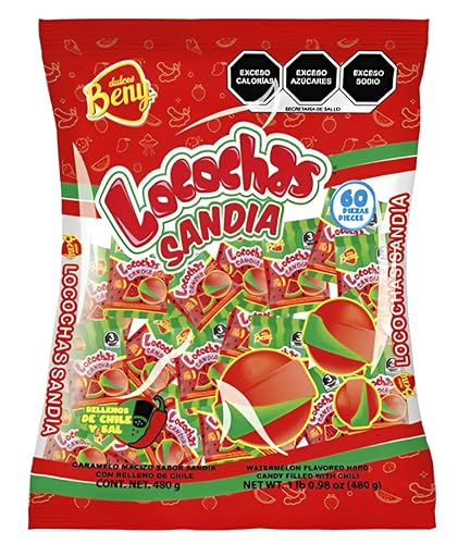 BENY LOCOCHAS WATERMELON (SANDIA) HARD CANDY 1LB .098 OZ 60pcs