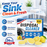 Garbage Disposal Cleaner Deodorizer Tablets, 24 Pack Foaming Disposal Cleaner Tablets, Sink Disposal Cleaner Garbage Disposal Freshener, Citrus