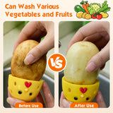 Egg Brush Cleaner, Egg Cleaner Scrubber for Fresh Eggs, Cute Chick Shaped Silicone Egg Washer, Reusable Multipurpose Washing Egg Tool for Fruits