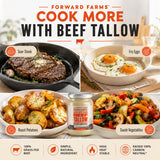 Forward Farms Grass-Fed Beef Tallow for Cooking 11 oz |100% Pure Cooking Fat | Sauteing, Deep Frying, Searing, Baking |Gluten-Free & Dairy-Free |