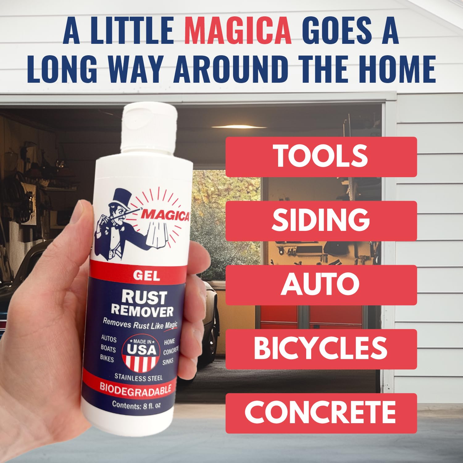 Magica® Rust Remover Reliably Removing Rust Stains for over 35 years USA Made (8oz Gel)