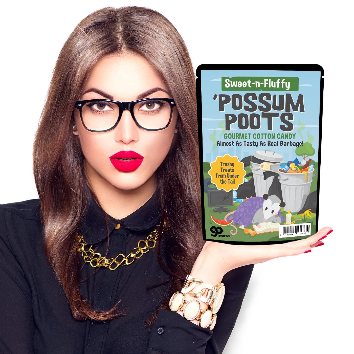 Possum Poots Cotton Candy - Funny Gag Gift for Men and Women - Weird Stocking Stuffers, Jokes for Gift Baskets, Blue, Gluten Free, Made in USA