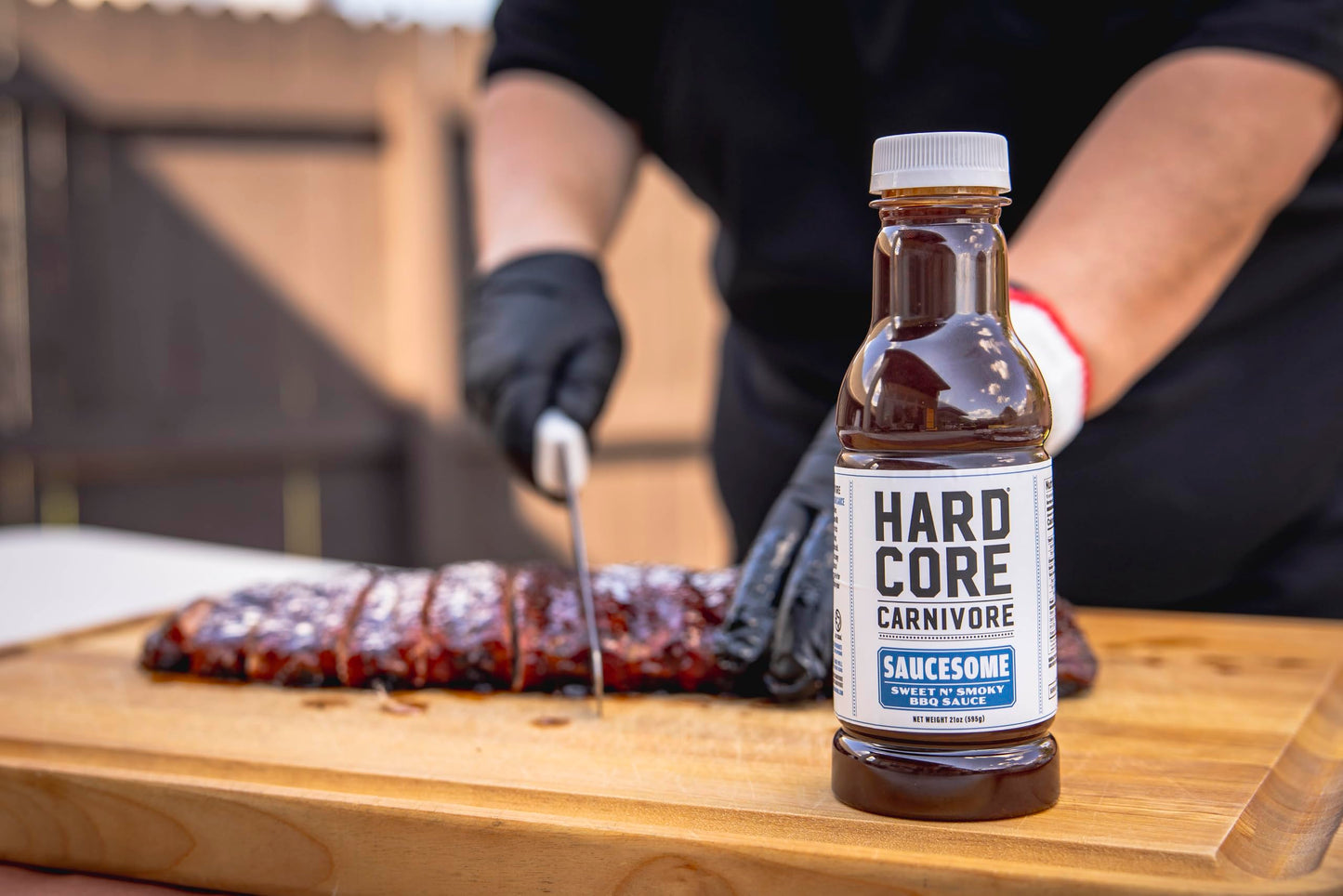 Hardcore Carnivore Saucesome BBQ Sauce (21 oz Bottle) Texas-Made Classic Sweet and Smoky Flavor