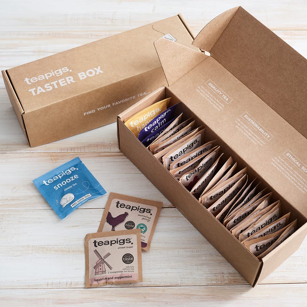 teapigs Taster Box (30 Individually Wrapped Assorted Tea Bags)