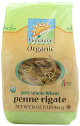 Bionaturae Penne Rigate Pasta Noodles - Whole Wheat Pasta, Kosher Certified, High Protein, Non-GMO Verified, USDA Certified, Whole Wheat Penne, Penne